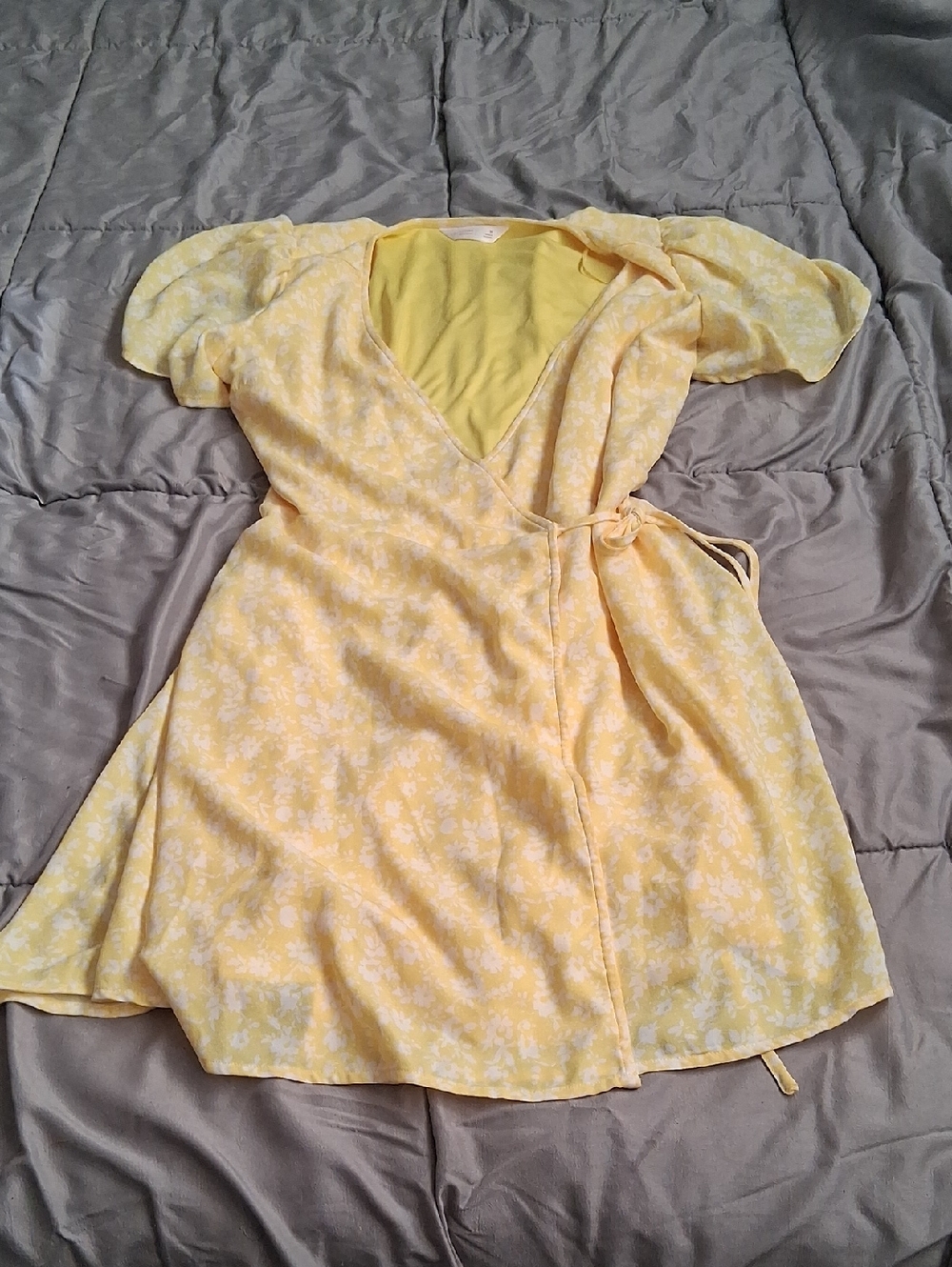 LC Lauren Conrad Yellow Floral Wrap Maxi Dress